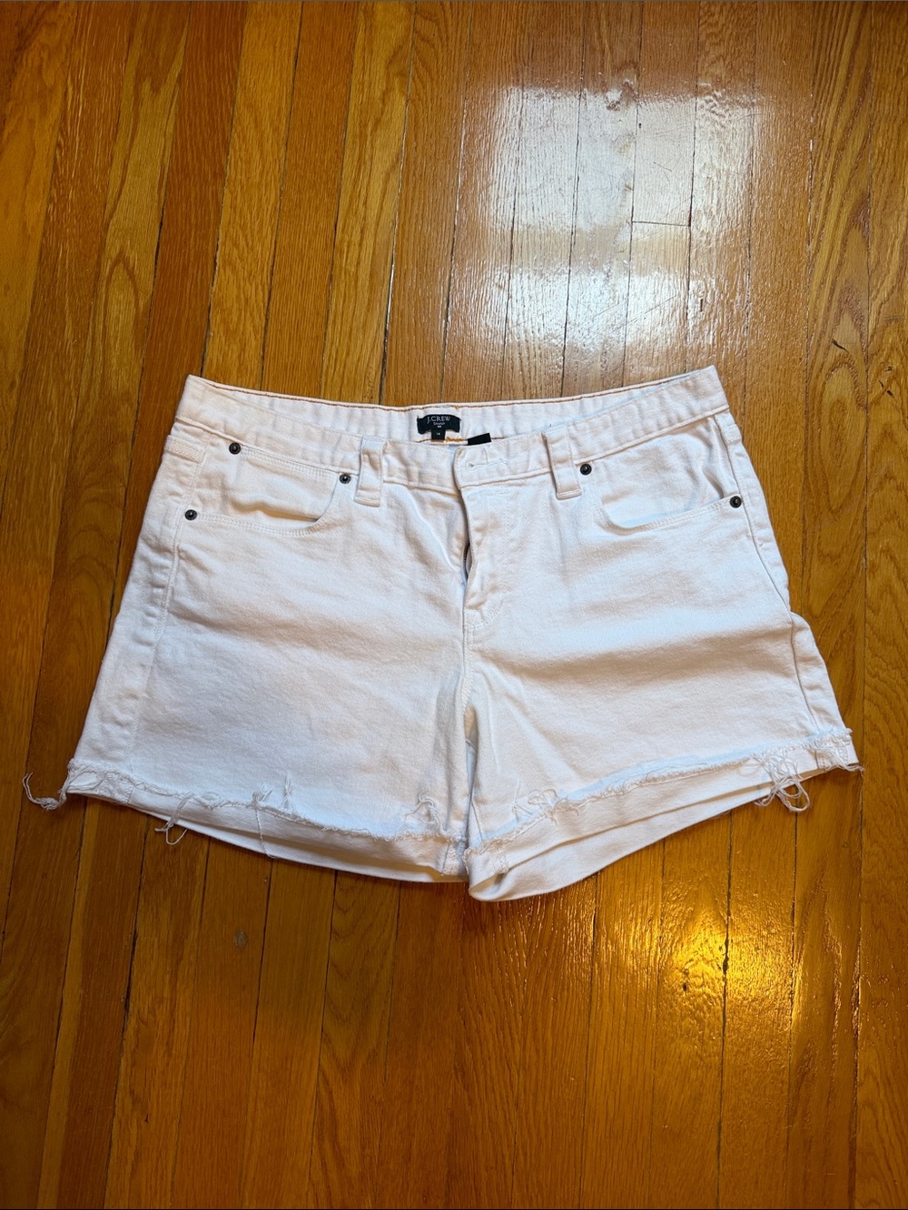 J. Crew Stretchy White Denim Cutoff Shorts
